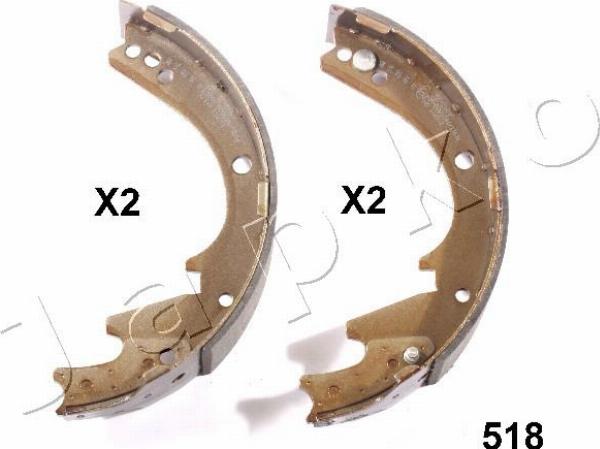 Japko 55518 - Комплект гальм, барабанний механізм autocars.com.ua