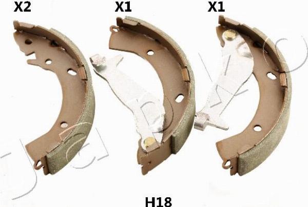 Japko 55H18 - Комплект гальм, барабанний механізм autocars.com.ua