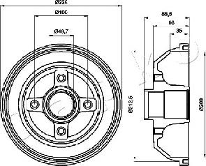 Japko 560408 - Гальмівний барабан autocars.com.ua