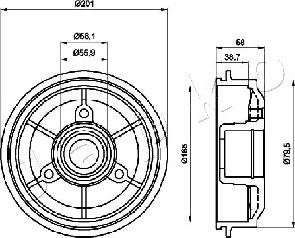 Japko 560607 - Тормозной барабан avtokuzovplus.com.ua