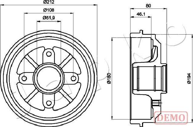 Japko 560608C - Тормозной барабан avtokuzovplus.com.ua