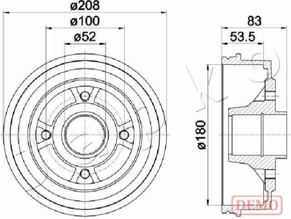 Japko 560709C - Гальмівний барабан autocars.com.ua
