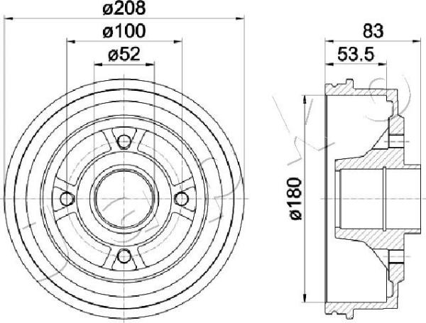 Japko 560709 - Гальмівний барабан autocars.com.ua