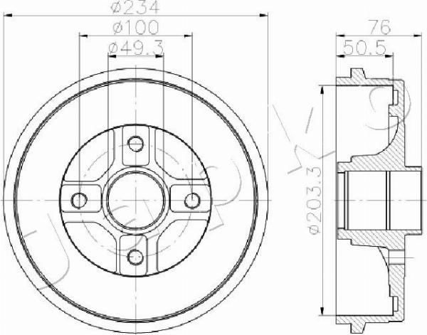 Japko 560710 - Гальмівний барабан autocars.com.ua