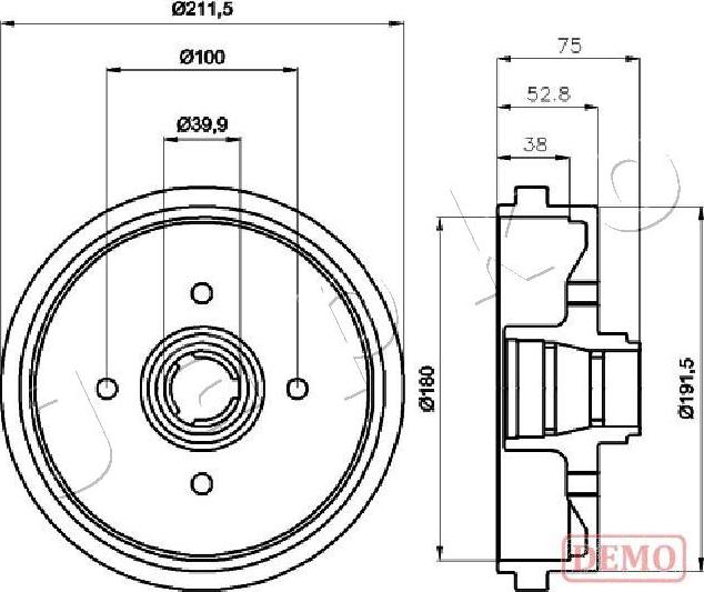 Japko 560901C - Тормозной барабан avtokuzovplus.com.ua