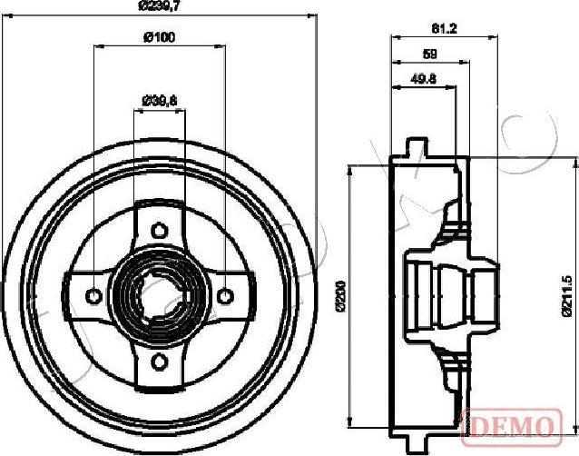 Japko 560909C - Гальмівний барабан autocars.com.ua