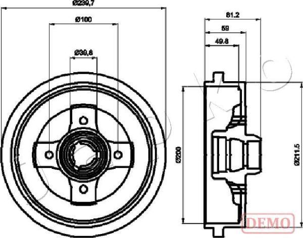 Japko 560909C - Гальмівний барабан autocars.com.ua
