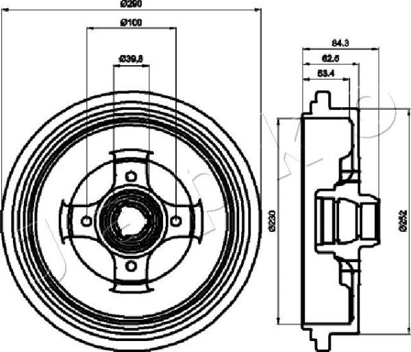 Japko 560913 - Гальмівний барабан autocars.com.ua