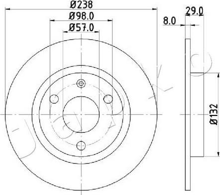 Japko 600639C - Гальмівний диск autocars.com.ua