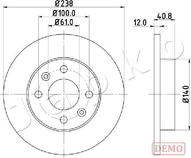 Japko 600714C - Гальмівний диск autocars.com.ua