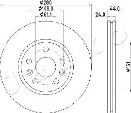 Japko 600716 - Гальмівний диск autocars.com.ua