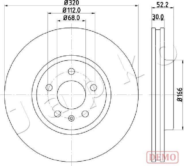 Japko 600917C - Гальмівний диск autocars.com.ua