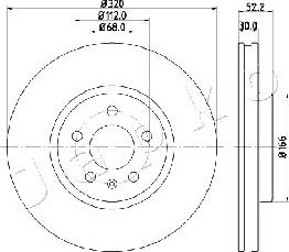 Japko 600917 - Гальмівний диск autocars.com.ua