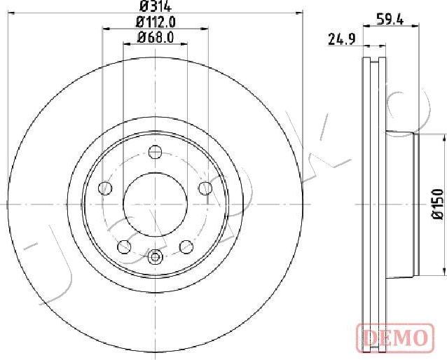 Japko 600927C - Тормозной диск avtokuzovplus.com.ua