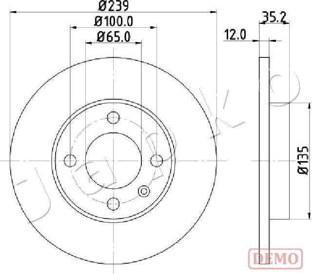 Japko 600938C - Гальмівний диск autocars.com.ua