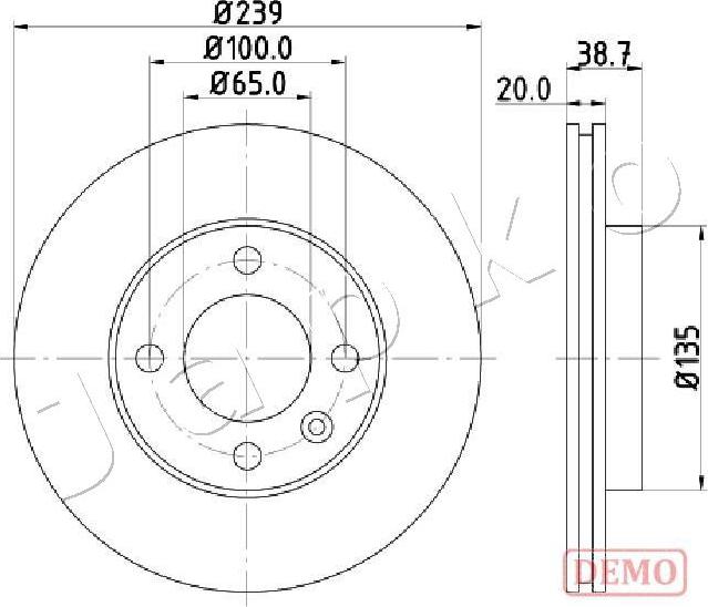 Japko 600939C - Тормозной диск avtokuzovplus.com.ua