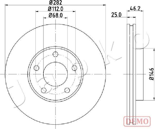 Japko 600955C - Тормозной диск avtokuzovplus.com.ua