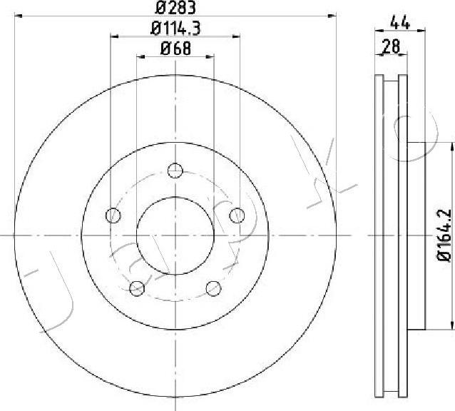 Japko 60182C - Гальмівний диск autocars.com.ua