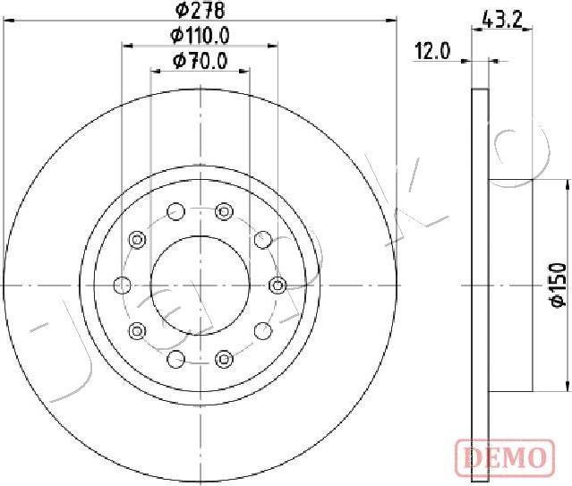 Japko 610204C - Гальмівний диск autocars.com.ua