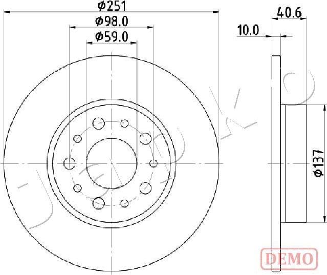 Japko 610211C - Тормозной диск avtokuzovplus.com.ua