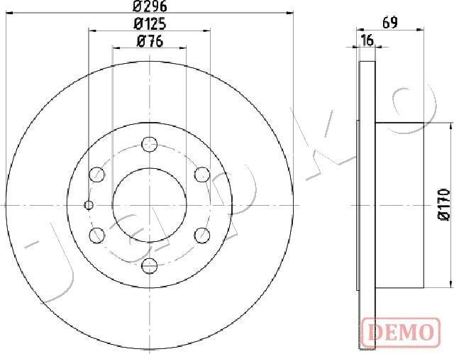 Japko 610225C - Тормозной диск avtokuzovplus.com.ua