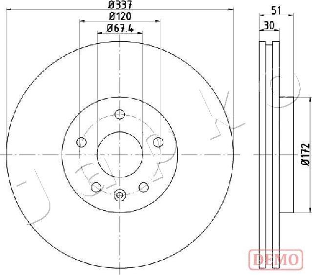 Japko 610323C - Тормозной диск avtokuzovplus.com.ua