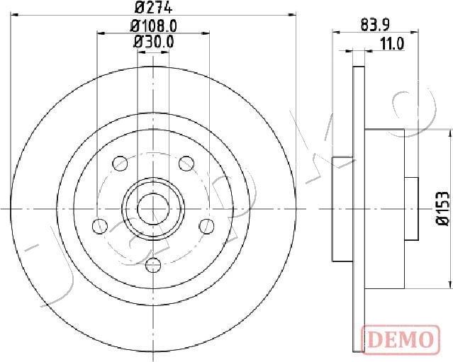 Japko 610704C - Тормозной диск avtokuzovplus.com.ua