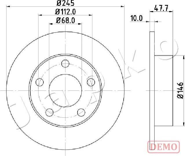 Japko 610905C - Тормозной диск avtokuzovplus.com.ua