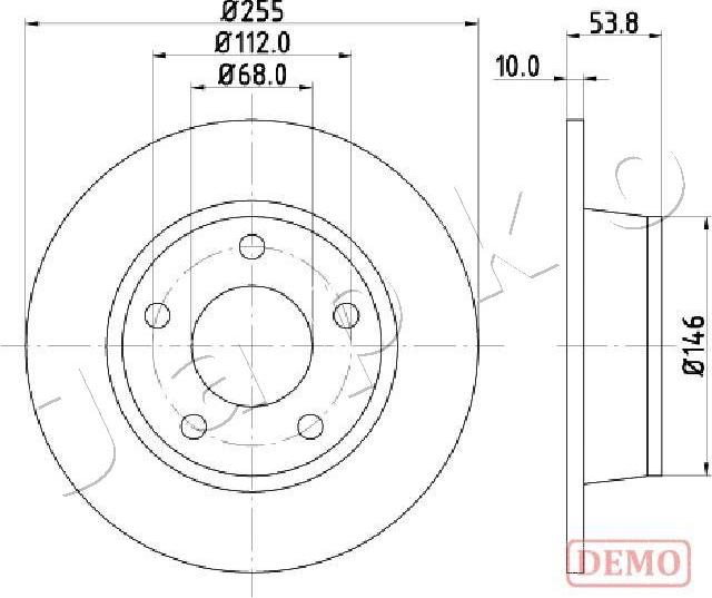 Japko 610914C - Гальмівний диск autocars.com.ua