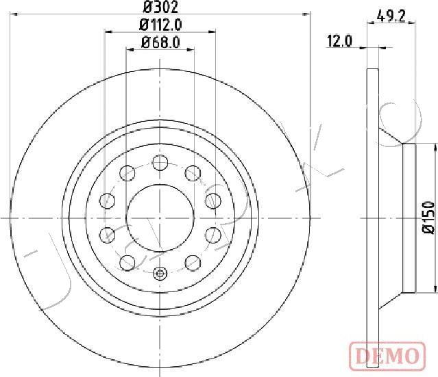 Japko 610915C - Тормозной диск avtokuzovplus.com.ua