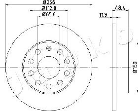 Japko 610928 - Гальмівний диск autocars.com.ua