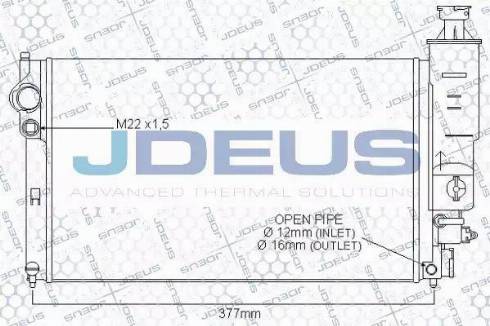 Jdeus 021E19 - Радіатор, охолодження двигуна autocars.com.ua