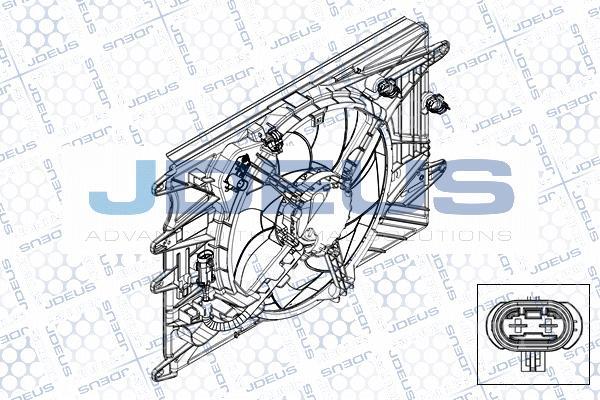 Jdeus EV0111480 - Вентилятор, охолодження двигуна autocars.com.ua