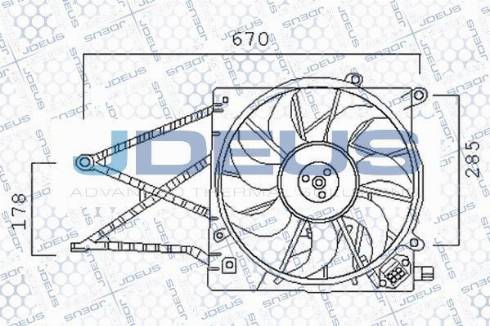 Jdeus EV0200770 - Вентилятор, охолодження двигуна autocars.com.ua