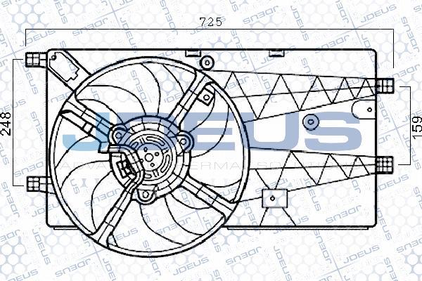 Jdeus EV111290 - Вентилятор, охолодження двигуна autocars.com.ua