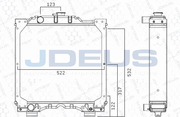 Jdeus M-0600120 - Радіатор, охолодження двигуна autocars.com.ua