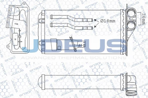 Jdeus M-2070160 - Теплообмінник, опалення салону autocars.com.ua