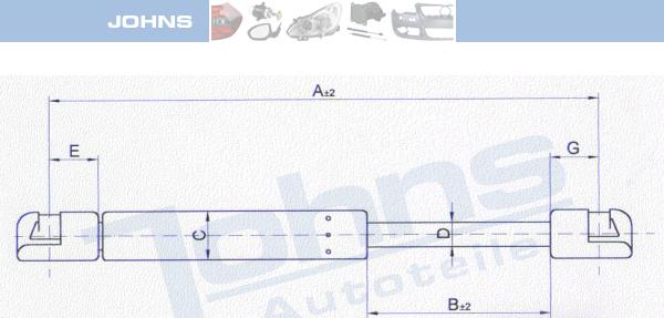 Johns 32 15 95-92 - Газова пружина, кришка багажник autocars.com.ua