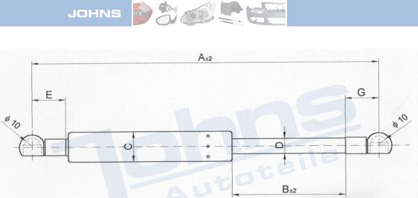 Johns 38 06 95-91 - Газова пружина, кришка багажник autocars.com.ua