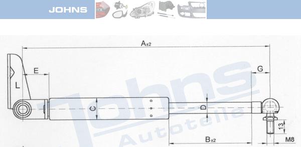 Johns 45 15 95-91 - Газова пружина, кришка багажник autocars.com.ua