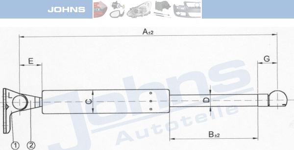 Johns 45 15 95-95 - Газова пружина, кришка багажник autocars.com.ua