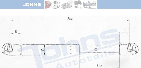 Johns 55 05 95-93 - Газова пружина, кришка багажник autocars.com.ua