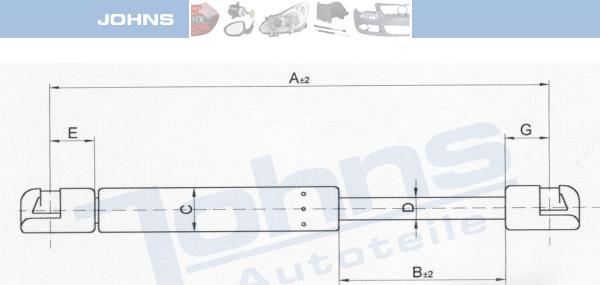 Johns 57 06 95-92 - Газова пружина, кришка багажник autocars.com.ua