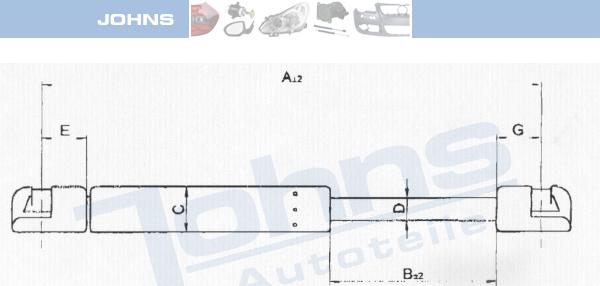 Johns 60 19 95-93 - Газова пружина, кришка багажник autocars.com.ua