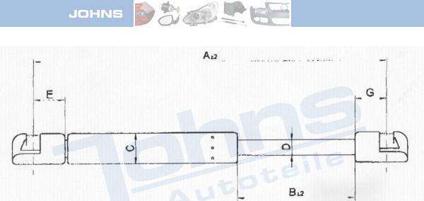 Johns 60 19 95-94 - Газова пружина, кришка багажник autocars.com.ua