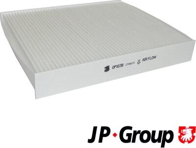 JP Group 1528100500 - Фільтр, повітря у внутрішній простір autocars.com.ua