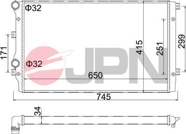 JPN 60C9003-JPN - Радиатор, охлаждение двигателя avtokuzovplus.com.ua