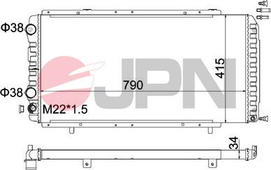 JPN 60C9012-JPN - Радіатор, охолодження двигуна autocars.com.ua