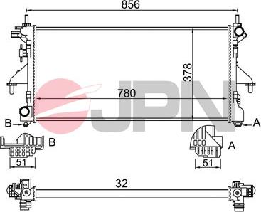 JPN 60C9019-JPN - Радиатор, охлаждение двигателя avtokuzovplus.com.ua