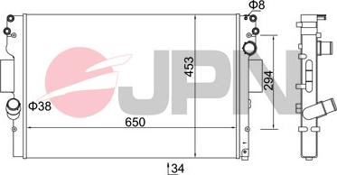 JPN 60C9022-JPN - Радіатор, охолодження двигуна autocars.com.ua